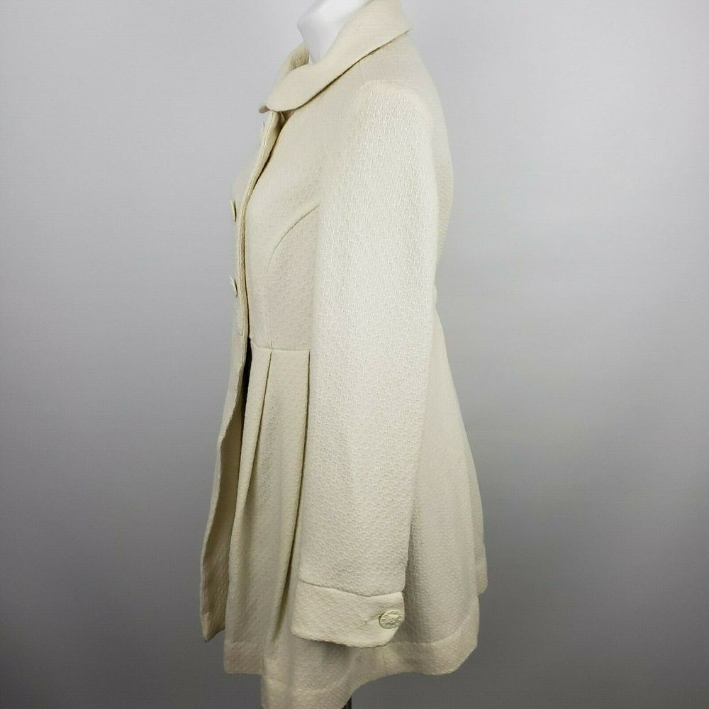 Antho Lux Med wool blend pea coat jacket ivory - Picture 5 of 8
